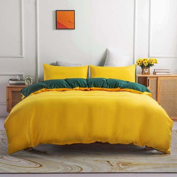 bedding sets solid bed linens duvet cover quilt/comforter case pillow covers set single double full yellow color home textiles
bedding sets solid bed linens duvet cover quilt/comforter case pillow covers set single double full yellow color home textiles