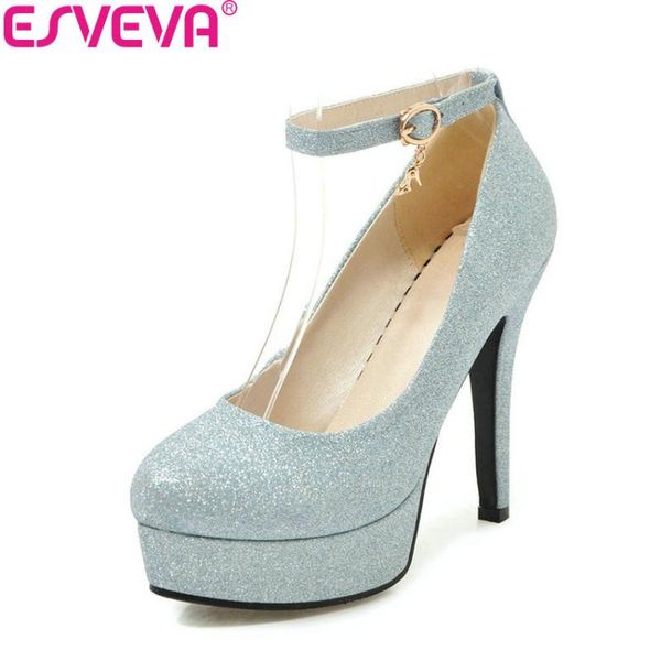 dress shoes esveva 2021 women pumps buckle bling sequins pu western style round toe thin high heels platform 3.5cm size 34-43, Black
dress shoes esveva 2021 women pumps buckle bling sequins pu western style round toe thin high heels platform 3.5cm size 34-43, Black
