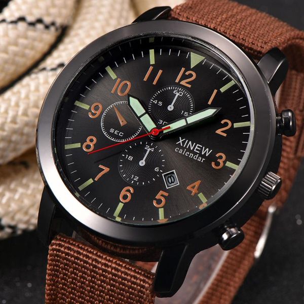 wristwatches relogio masculino mens military wrist watch quartz black dial date luxury sport reloj de los hombre, Slivery;brown
wristwatches relogio masculino mens military wrist watch quartz black dial date luxury sport reloj de los hombre, Slivery;brown