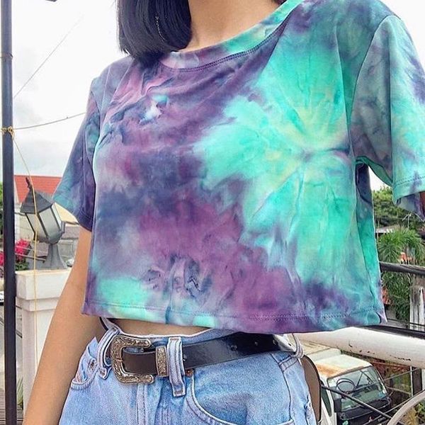 women's t-shirt 2021 summer women basic t shirts colorful tie dye print crop short sleeve casual loose tees, White
women's t-shirt 2021 summer women basic t shirts colorful tie dye print crop short sleeve casual loose tees, White