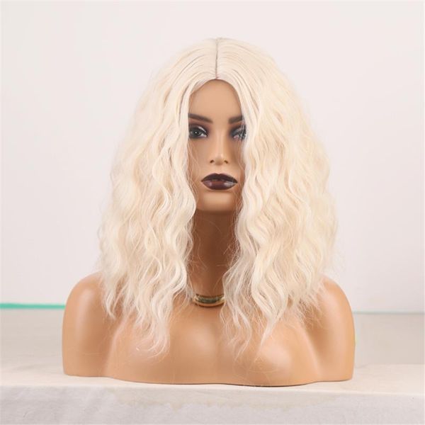 synthetic wigs short water wave wig bob cut heat resistant fiber hair middle part machine made with baby, Black
synthetic wigs short water wave wig bob cut heat resistant fiber hair middle part machine made with baby, Black