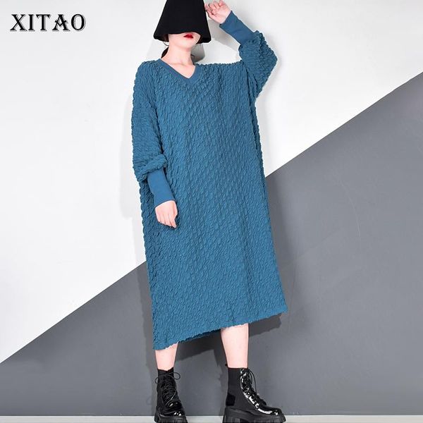 casual dresses xitao knitting dress women winter fashion korean style v neck collar long lantern sleeve pullover elegant wj1317, Black;gray
casual dresses xitao knitting dress women winter fashion korean style v neck collar long lantern sleeve pullover elegant wj1317, Black;gray