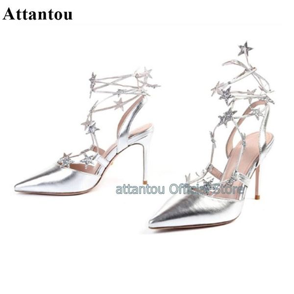 sandals silvery stars pointed toe women leather gladiator thin high heel summer wedding party shoes ankle strap sandalias, Black
sandals silvery stars pointed toe women leather gladiator thin high heel summer wedding party shoes ankle strap sandalias, Black
