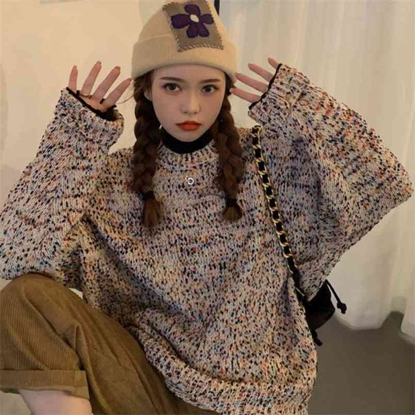 autumn winter loose lazy women multicolor knitted sweater rainbow korean fashion party colorful female pullover chic pull femme 210514, White;black
autumn winter loose lazy women multicolor knitted sweater rainbow korean fashion party colorful female pullover chic pull femme 210514, White;black