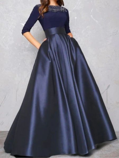 ball gown minimalist quinceanera formal evening dress illusion neck half sleeve floor length satin with pleats lace insert 2022, Blue;red
ball gown minimalist quinceanera formal evening dress illusion neck half sleeve floor length satin with pleats lace insert 2022, Blue;red