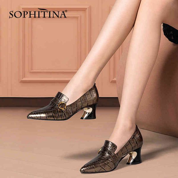 sophitina women pumps fashion bronze silver cow leather handmade female shoes mixed colors thick heel tpr casual lady shoes ao05 210513, Black
sophitina women pumps fashion bronze silver cow leather handmade female shoes mixed colors thick heel tpr casual lady shoes ao05 210513, Black