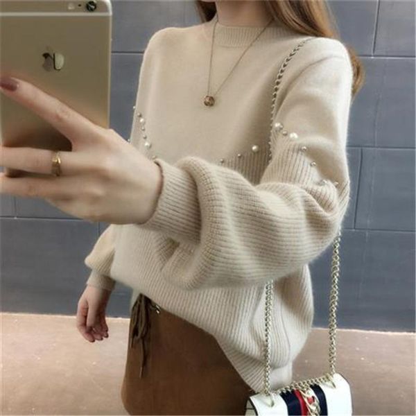 women's sweaters half-turtleneck knitted sweater women long sleeve thick soft female pullovers 2021 winter warm solid bottoming-shirt, White;black
women's sweaters half-turtleneck knitted sweater women long sleeve thick soft female pullovers 2021 winter warm solid bottoming-shirt, White;black