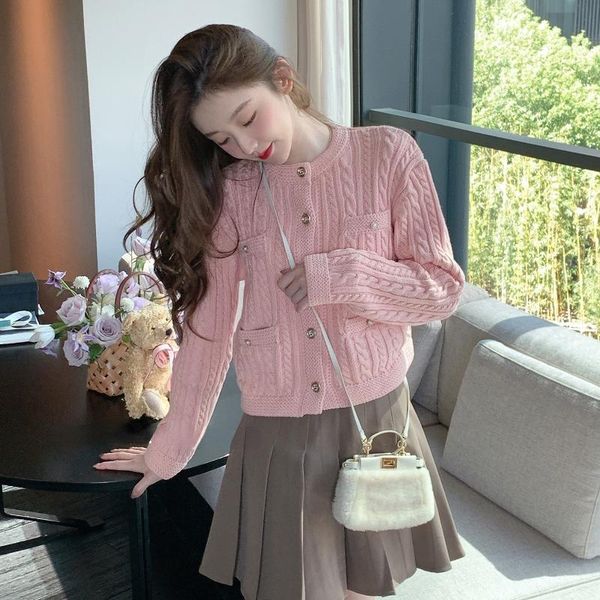 women's knits & tees sweet twist knitted cardigan womgn o-neck bottons single breasted sweater casual korean long sleeve all-match fem, White
women's knits & tees sweet twist knitted cardigan womgn o-neck bottons single breasted sweater casual korean long sleeve all-match fem, White