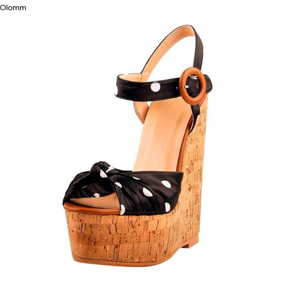 olomm handmade polka dot women platform sandals wedges high heel open toe black party shoes us plus size 5-15
olomm handmade polka dot women platform sandals wedges high heel open toe black party shoes us plus size 5-15