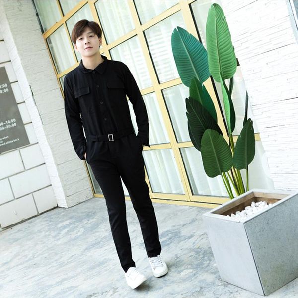 men's pants original spring and autumn day korean casual tide boys jumpsuit slim tooling feet long, Black
men's pants original spring and autumn day korean casual tide boys jumpsuit slim tooling feet long, Black