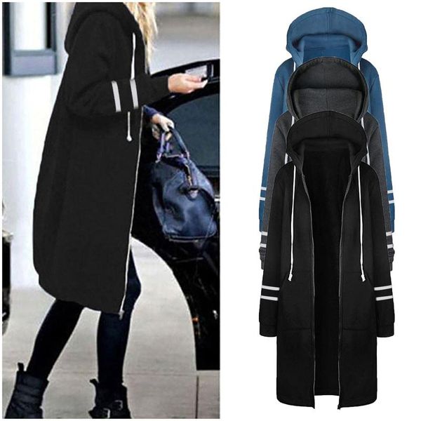 women's jackets 2021 autumn winter casual women long hoodies sweatshirt coat zip up outerwear hooded jacket plus size outwear drop, Black;brown
women's jackets 2021 autumn winter casual women long hoodies sweatshirt coat zip up outerwear hooded jacket plus size outwear drop, Black;brown