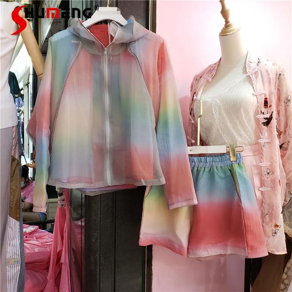 women's tracksuits 2021 summer loose long sleeve hooded sun-proof zipper large jacket thin rendering women elastic waist short pant su, Gray
women's tracksuits 2021 summer loose long sleeve hooded sun-proof zipper large jacket thin rendering women elastic waist short pant su, Gray