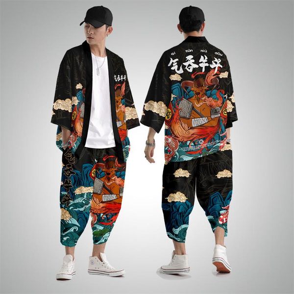 ethnic clothing bull samurai printed japanese kimono haori and pants men traditional harajuku streetwear cardigan yukata, Red
ethnic clothing bull samurai printed japanese kimono haori and pants men traditional harajuku streetwear cardigan yukata, Red