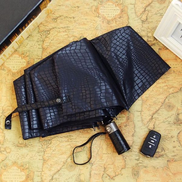 umbrellas gentle men three folding compact umbrella fully automatic large imitation leather winfproof strong
umbrellas gentle men three folding compact umbrella fully automatic large imitation leather winfproof strong