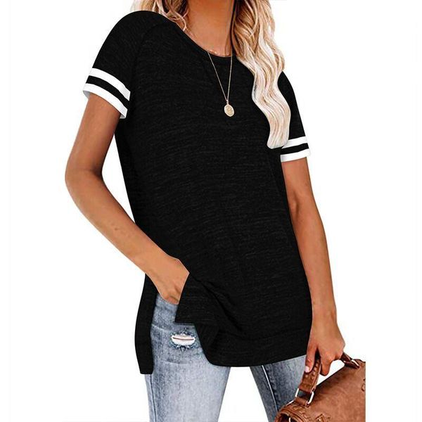 spring and summer 2021 european women's clothing solid color splicing round neck short sleeves bottoming t-shirt, White
spring and summer 2021 european women's clothing solid color splicing round neck short sleeves bottoming t-shirt, White