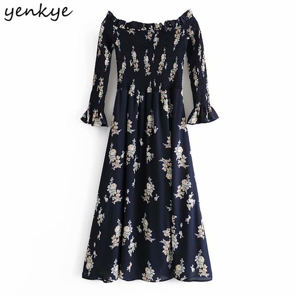 women vintage floral print off shoulder dress long sleeve sweet ruffle hem slits a-line midi elegant summer 210514, Black;gray
women vintage floral print off shoulder dress long sleeve sweet ruffle hem slits a-line midi elegant summer 210514, Black;gray