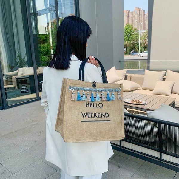 evening bags 2021 summer women's handbag fresh large-capacity linen tassel korean version of wild simple handle bag tote for woman
evening bags 2021 summer women's handbag fresh large-capacity linen tassel korean version of wild simple handle bag tote for woman