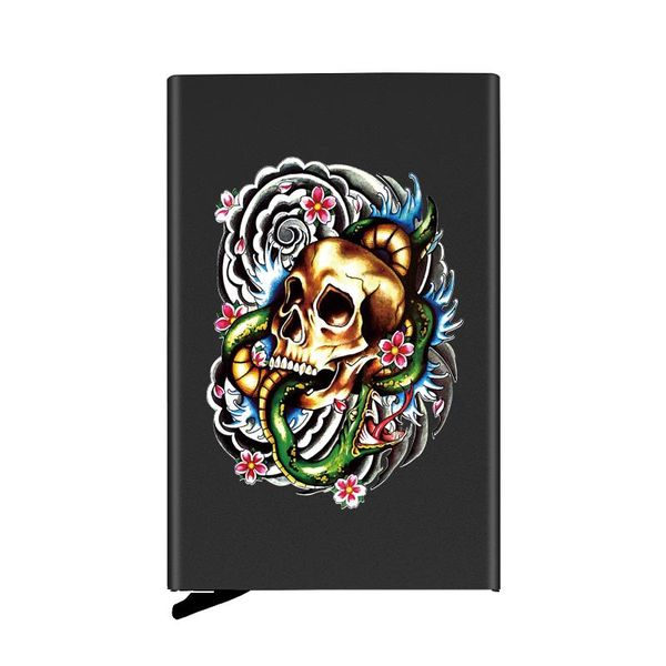 card holders personality skull flower fully automatic men anti metal holder wallet women aluminum case gift, Brown;gray
card holders personality skull flower fully automatic men anti metal holder wallet women aluminum case gift, Brown;gray