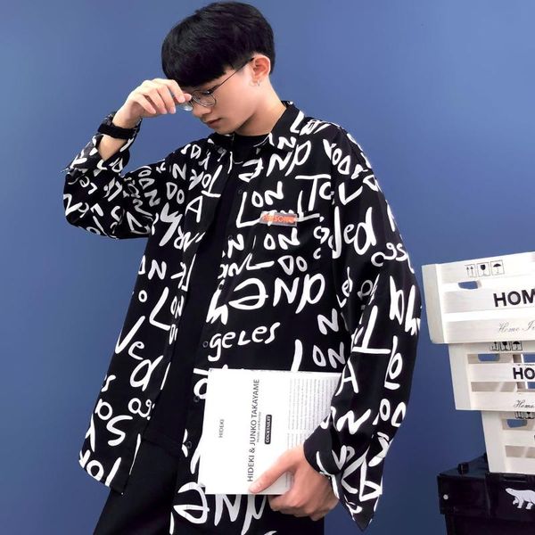 men's casual shirts long-sleeved shirt men retro classic fashion printing letters graffiti streetwear all-match lapel jacket men's, White;black
men's casual shirts long-sleeved shirt men retro classic fashion printing letters graffiti streetwear all-match lapel jacket men's, White;black