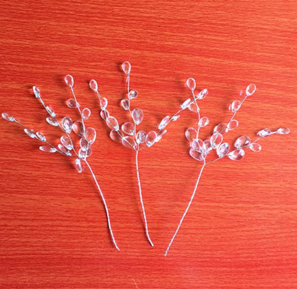 15cm 50pcs decorative artificial water drop acrylic flower wire stems crystal diamante flower branches bead sprays for wedding
15cm 50pcs decorative artificial water drop acrylic flower wire stems crystal diamante flower branches bead sprays for wedding