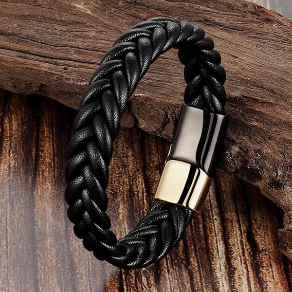 charm bracelets fashion braided leather gold stainless steel clasp bangles black/brown rope chain punk wristband, Golden;silver
charm bracelets fashion braided leather gold stainless steel clasp bangles black/brown rope chain punk wristband, Golden;silver