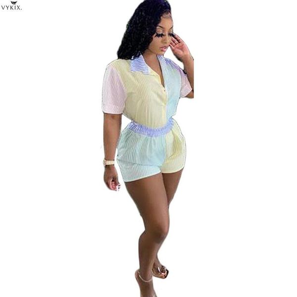 women's tracksuits fashion women set patchwork short sleeve single breasted stretchy shorts 2 two piece sets club outfits summer tracks, Gray
women's tracksuits fashion women set patchwork short sleeve single breasted stretchy shorts 2 two piece sets club outfits summer tracks, Gray