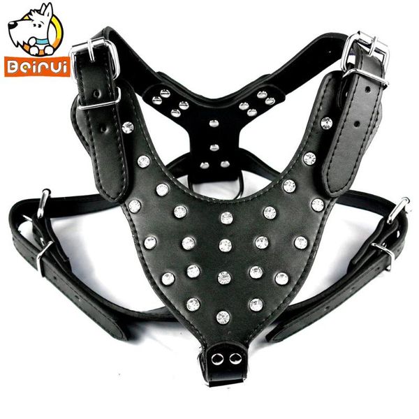 dog collars & leashes large harness with fashionable studded pu leather 
dog collars & leashes large harness with fashionable studded pu leather