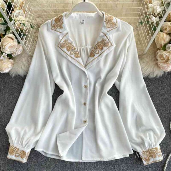 blouses autumn women's retro machine embroidery business suit collar temperament wild long sleeve blouse office lady blusa, White
blouses autumn women's retro machine embroidery business suit collar temperament wild long sleeve blouse office lady blusa, White