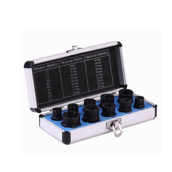 10pcs 9-19mm damaged nut bolt remover kit stud extractor broken screw hand tools set threading tool professional sets
10pcs 9-19mm damaged nut bolt remover kit stud extractor broken screw hand tools set threading tool professional sets