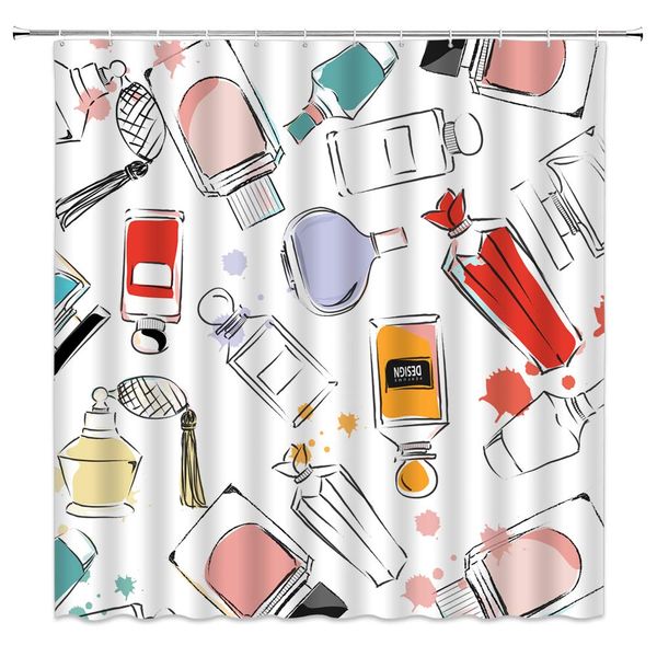 women girl cosmetic shower curtain stylish watercolor perfume and lipstick,70x70 inch polyester fabric bathroom accessories
women girl cosmetic shower curtain stylish watercolor perfume and lipstick,70x70 inch polyester fabric bathroom accessories