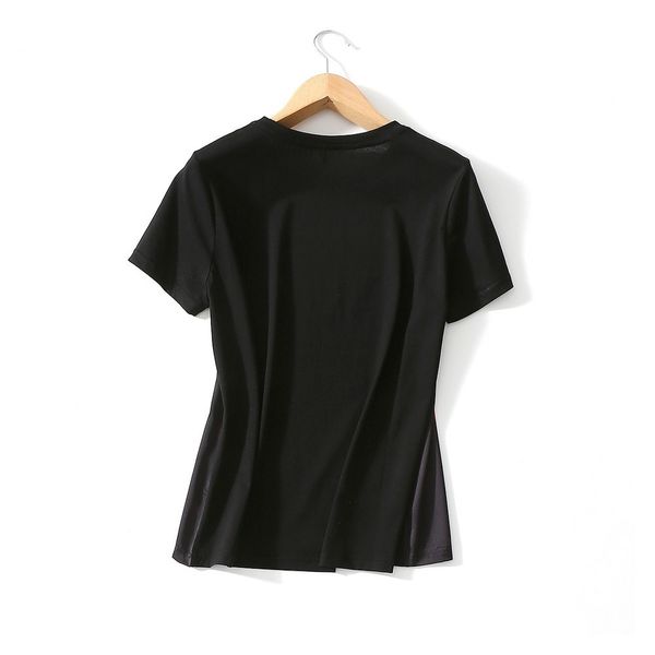 t shirts stitching cotton white short-sleeved t-shirt female silk round neck printing all-match slim shirt summer
t shirts stitching cotton white short-sleeved t-shirt female silk round neck printing all-match slim shirt summer