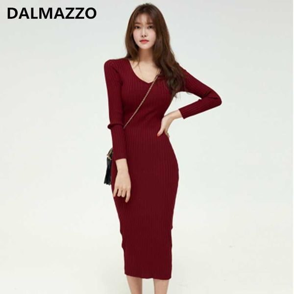 casual dresses dalmazzo women fashion v neck pullovers knitting long dress 2021 est autumn korean ladies slim buttocks vestidos clothes, Black;gray
casual dresses dalmazzo women fashion v neck pullovers knitting long dress 2021 est autumn korean ladies slim buttocks vestidos clothes, Black;gray