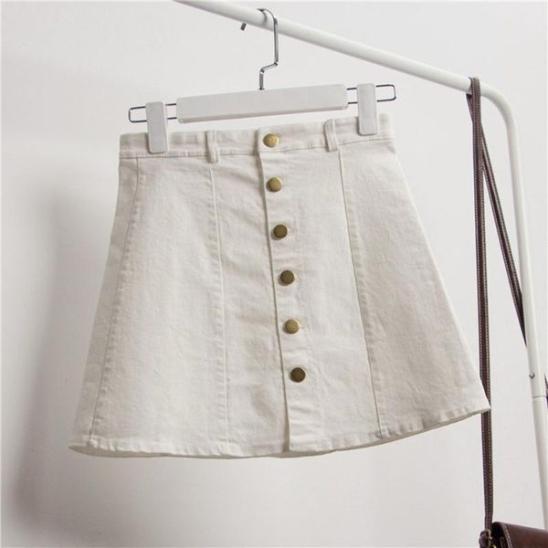 skirts women's fashion a-line solid color waist skirt korean style button denim, Black
skirts women's fashion a-line solid color waist skirt korean style button denim, Black