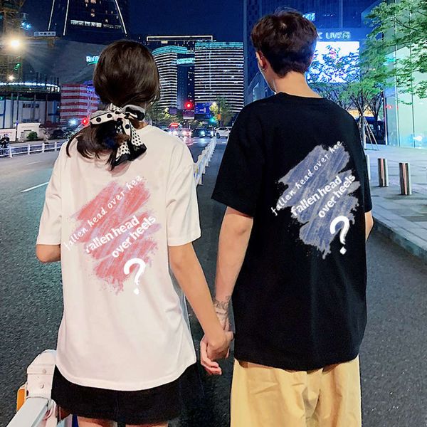 lovers summer 2021 korean large short sleeve t-shirt, White;black
lovers summer 2021 korean large short sleeve t-shirt, White;black