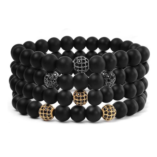 fashion natural stone black matte beaded strands bracelet for women men healing balancing 8mm beads micro zircon pave bead bracelets handmad 
fashion natural stone black matte beaded strands bracelet for women men healing balancing 8mm beads micro zircon pave bead bracelets handmad