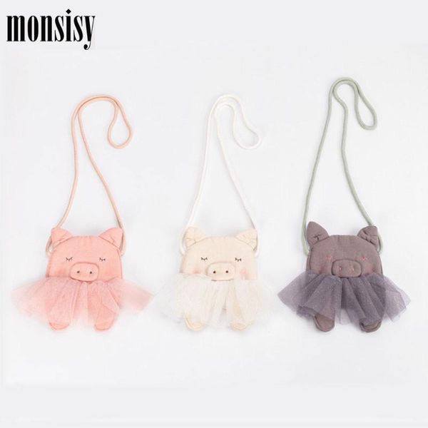 purse monsisy 2021 children coin handbag wallet cute mini lace kid piggy shoulder bag kawaii lolita fashion princess, White