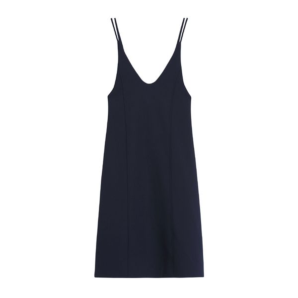 v neck spaghetti strap sleeveless navy blue women midi dressmid-calf solid zipper d2218 210514, Black;gray
v neck spaghetti strap sleeveless navy blue women midi dressmid-calf solid zipper d2218 210514, Black;gray