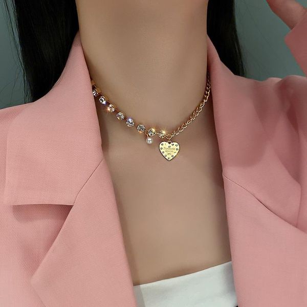 pendant necklaces u-magical shining love heart rhinestone necklace for women imitation pearl asymmetry chunky chain jewelry, Silver
pendant necklaces u-magical shining love heart rhinestone necklace for women imitation pearl asymmetry chunky chain jewelry, Silver