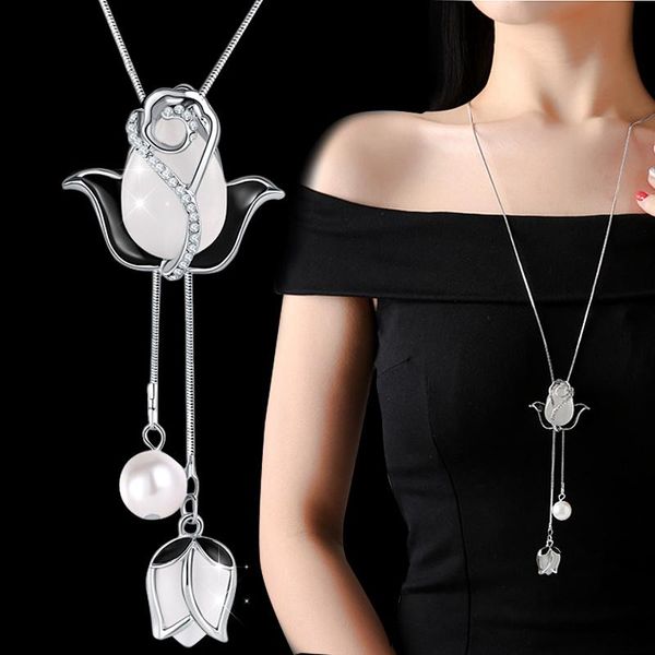 pendant necklaces women white zirconia tulip long necklace fashion crystal choker silver color sweater chain jewelry
pendant necklaces women white zirconia tulip long necklace fashion crystal choker silver color sweater chain jewelry