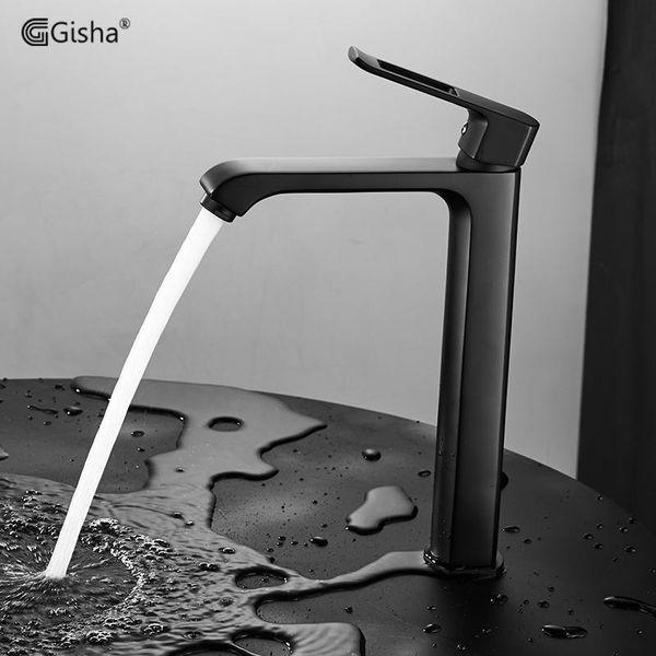 bathroom sink faucets gisha black brass basin faucet single handle waterfall mixer tap & cold g1113
bathroom sink faucets gisha black brass basin faucet single handle waterfall mixer tap & cold g1113