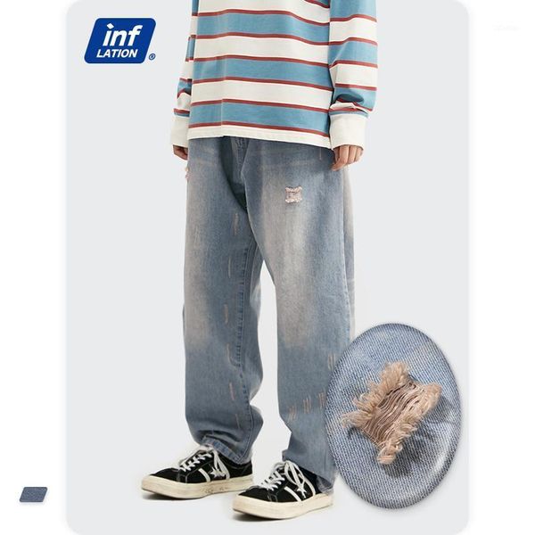 men's jeans inflation retro men straight denim pants 2021 trending ripped hip hop streetwear washed trousers, Blue
men's jeans inflation retro men straight denim pants 2021 trending ripped hip hop streetwear washed trousers, Blue