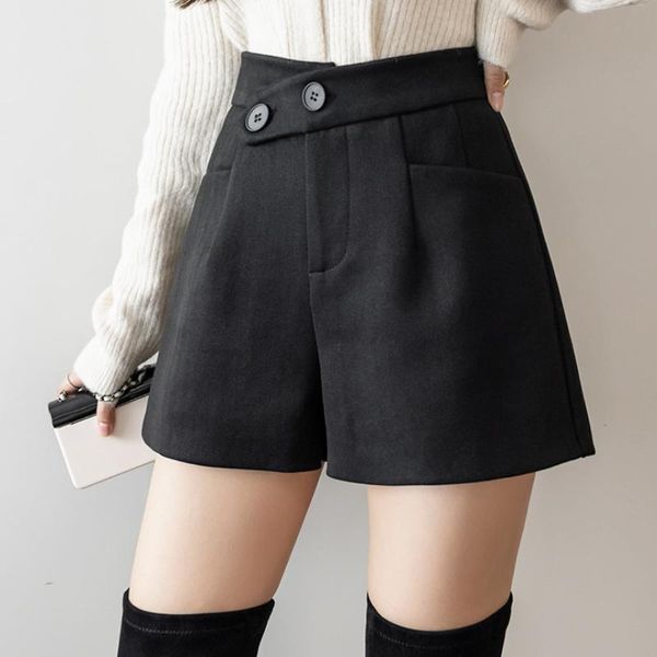 women's shorts casual button high waist woolen women autumn winter wool wide leg streetwear female fashion black, White;black
women's shorts casual button high waist woolen women autumn winter wool wide leg streetwear female fashion black, White;black
