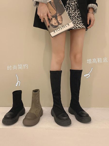 boots women's shoes retro round toe short autumn/winter 2021 fashion thick-soled non-slip elastic womem, Black
boots women's shoes retro round toe short autumn/winter 2021 fashion thick-soled non-slip elastic womem, Black