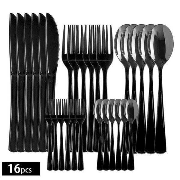 disposable dinnerware 16pcs exquisite heavy duty plastic cutlery set forks spoons knives utensils sierware for party plies
disposable dinnerware 16pcs exquisite heavy duty plastic cutlery set forks spoons knives utensils sierware for party plies