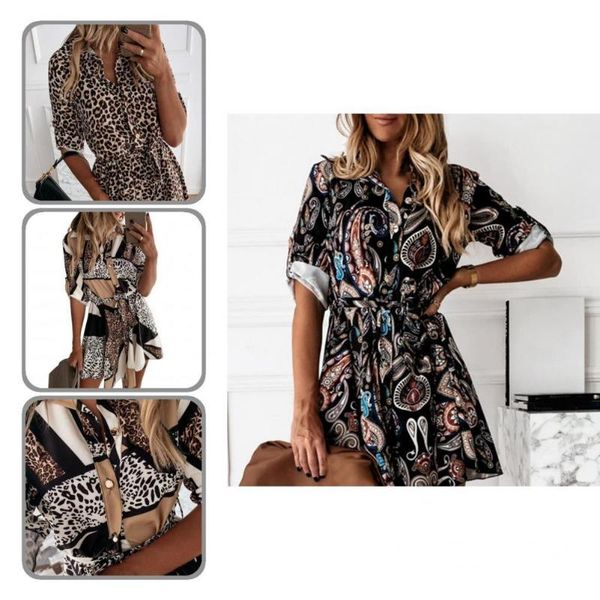 casual dresses leisure women leopard printing high waist dress 3 colors shirt turn-down collar for outdoor, Black;gray
casual dresses leisure women leopard printing high waist dress 3 colors shirt turn-down collar for outdoor, Black;gray