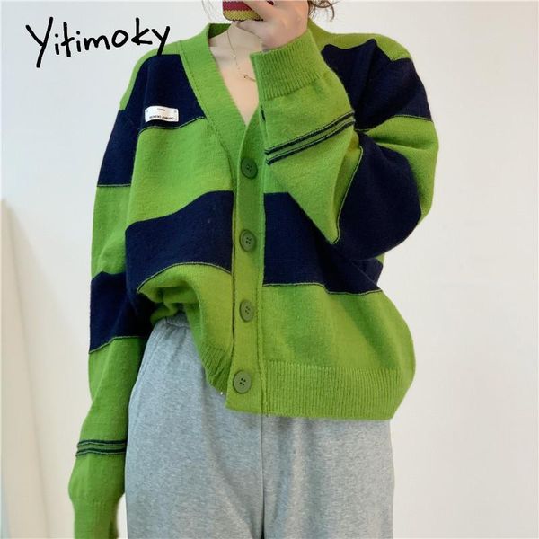 women's knits & tees yitimoky fall 2021 women striped panelled sweater v-neck casual green knitted cardigan loose long sleeve fashion c, White
women's knits & tees yitimoky fall 2021 women striped panelled sweater v-neck casual green knitted cardigan loose long sleeve fashion c, White