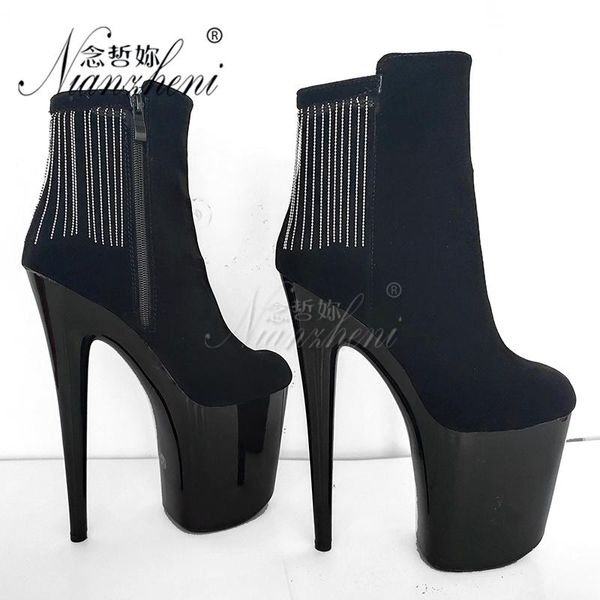 boots 8 inches super high heeled shoes elegant flock fringe low tube ankle 20cm nightclub pole dancing show trend all match, Black
boots 8 inches super high heeled shoes elegant flock fringe low tube ankle 20cm nightclub pole dancing show trend all match, Black