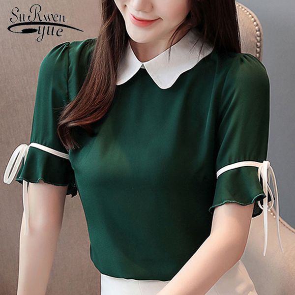 blouses woman short sleeve chiffon women shirts summer sweet doll collar solid 3463 50 210508, White
blouses woman short sleeve chiffon women shirts summer sweet doll collar solid 3463 50 210508, White