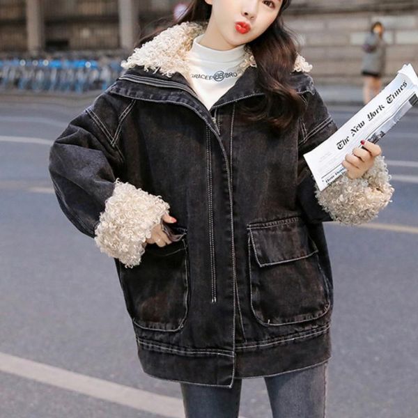 women's jackets women winter fleece lined black denim coat female faux fur collar jean jacket ladies thickness parka plus size windbrea, Black;brown
women's jackets women winter fleece lined black denim coat female faux fur collar jean jacket ladies thickness parka plus size windbrea, Black;brown