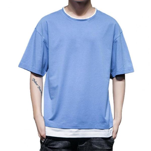 summer men's t-shirts casual fashion fake two piece solid color short sleeve tees round neck loose simple and versatile, White;black
summer men's t-shirts casual fashion fake two piece solid color short sleeve tees round neck loose simple and versatile, White;black